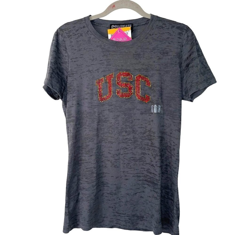 Diane Dal Lago Collegiate Fashionista Embellished USC Shirt Womens Size XL NWT